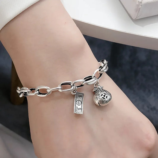 Vintage Silver Chain Bracelet – Timeless Wealth Symbol