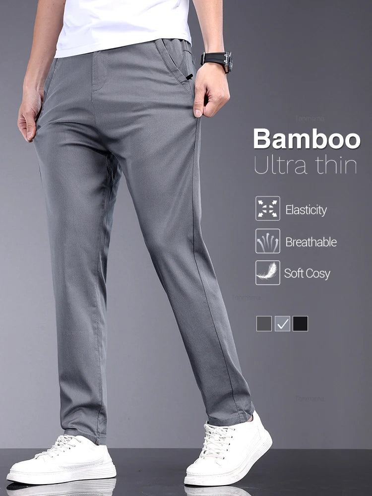 Men’s Bamboo Fiber Trousers – Lightweight & Breathable