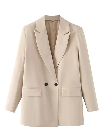 TRAF Women’s Blazer – Classic Tailored Elegance Camel