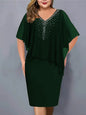 Chiffon Rhinestone Bodycon – A Statement of Grace (DarkGreen)