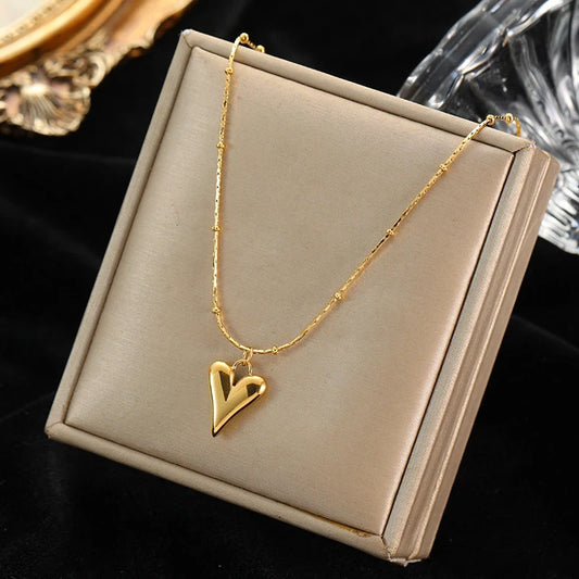 Stainless Steel Heart Necklace – Timeless & Waterproof