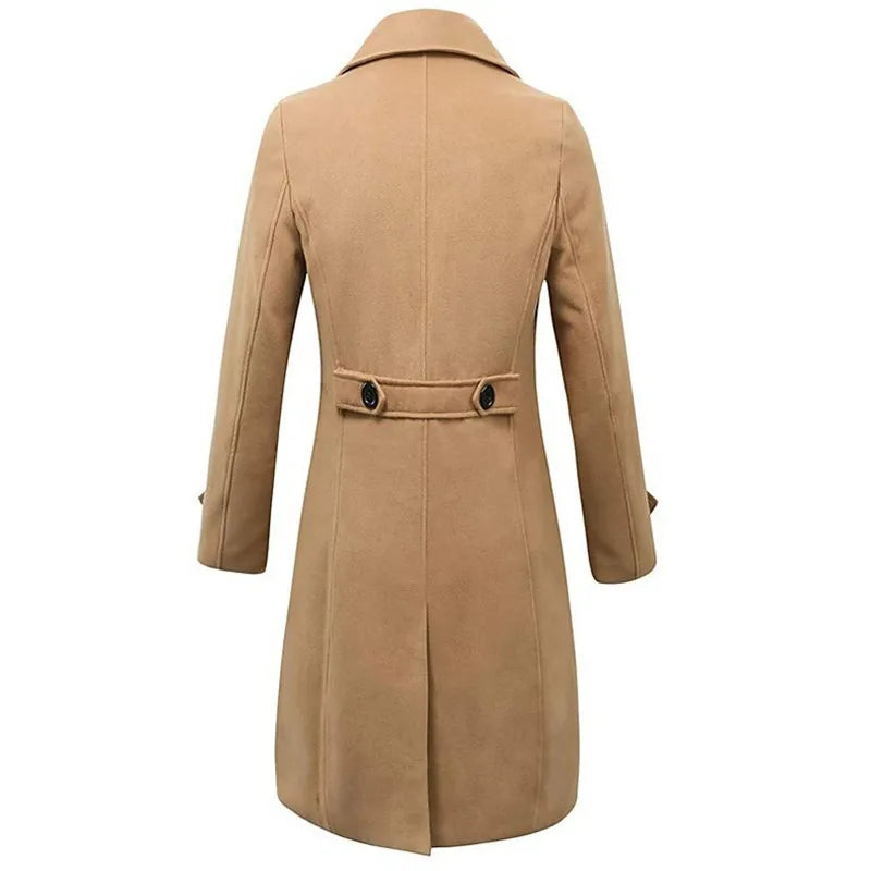 Men's Wool Trench Coat – Classic Double-Breasted Elegance