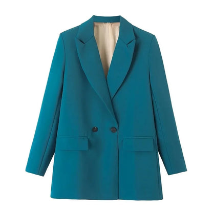 TRAF Women’s Blazer – Classic Tailored Elegance green/Teal