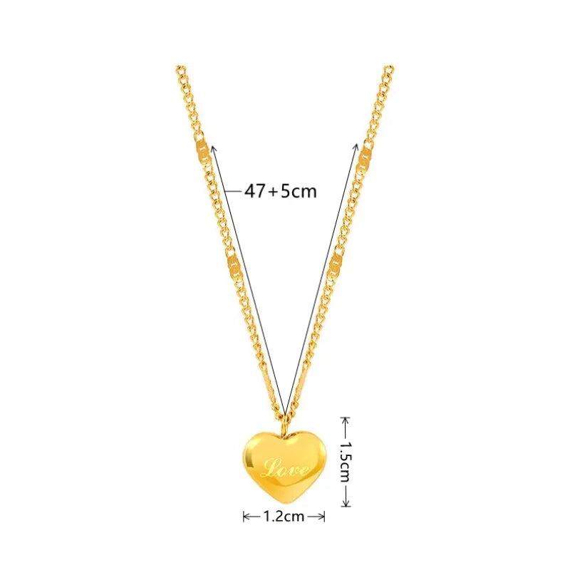 Peach Heart Collarbone Chain – Elegant Holiday Gift