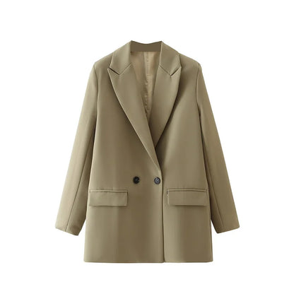 TRAF Women’s Blazer – Classic Tailored Elegance Regal Olive