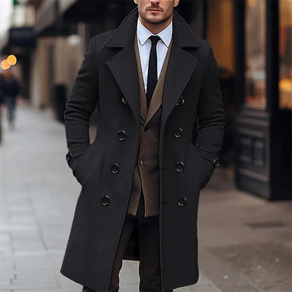 Men's Wool Trench Coat – Classic Double-Breasted Elegance