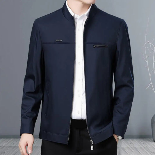 Men’s Stand Collar Jacket – Classic Business Style