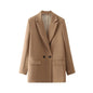 TRAF Women’s Blazer – Classic Tailored Elegance Camel