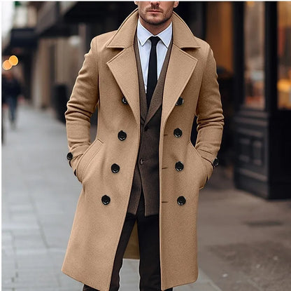 Men's Wool Trench Coat – Classic Double-Breasted Elegance