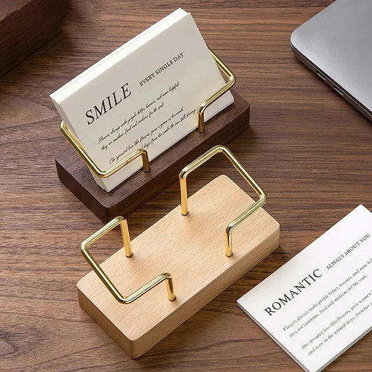 Wooden Business Card Holder – Elegant Desk Organizer