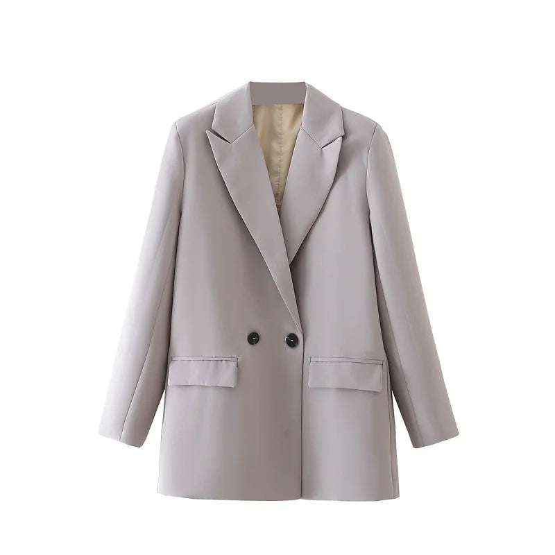 TRAF Women’s Blazer – Classic Tailored Elegance Gray