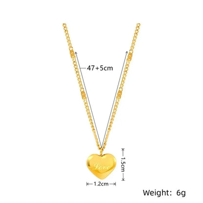 Peach Heart Collarbone Chain – Elegant Holiday Gift