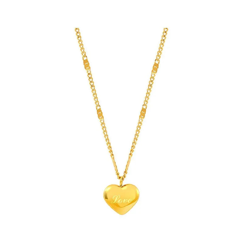 Peach Heart Collarbone Chain – Elegant Holiday Gift