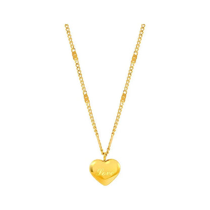 Peach Heart Collarbone Chain – Elegant Holiday Gift